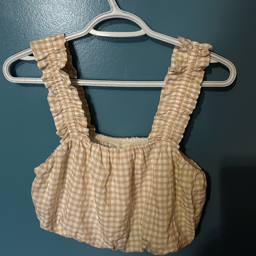 Tan Crop Top with Stylish Design